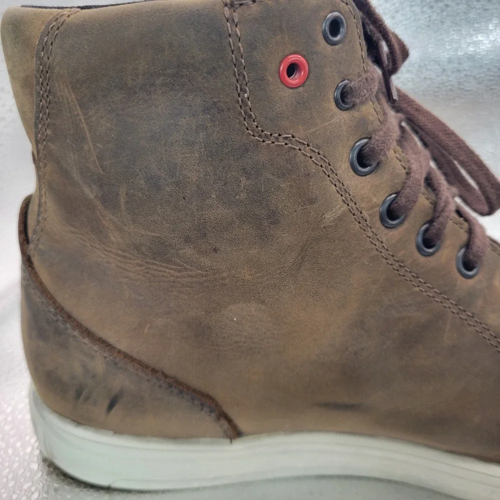 TCX Street Ace Waterproof Brown Leather Motorcycle Riding Boots Mens Size 42 8.5